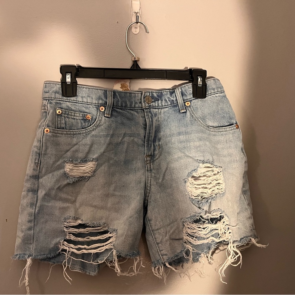 GAP Light Blue Distressed Jean Shorts